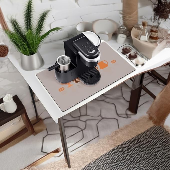 Golener Thick Counter Protector Absorbent Coffee Machine Spill Mat,Coffee Machine protector,Desk protector,Prevent Moving,Coffee Mat Placemats Under Any Drink Coffee,Tea