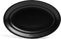 over&back Rim Stoneware Serving Platter - Elegant 1-Piece Oval Serving Platter to Complete Your Kitchen Set - 16" L x 10.8" W Semi-Matte Black