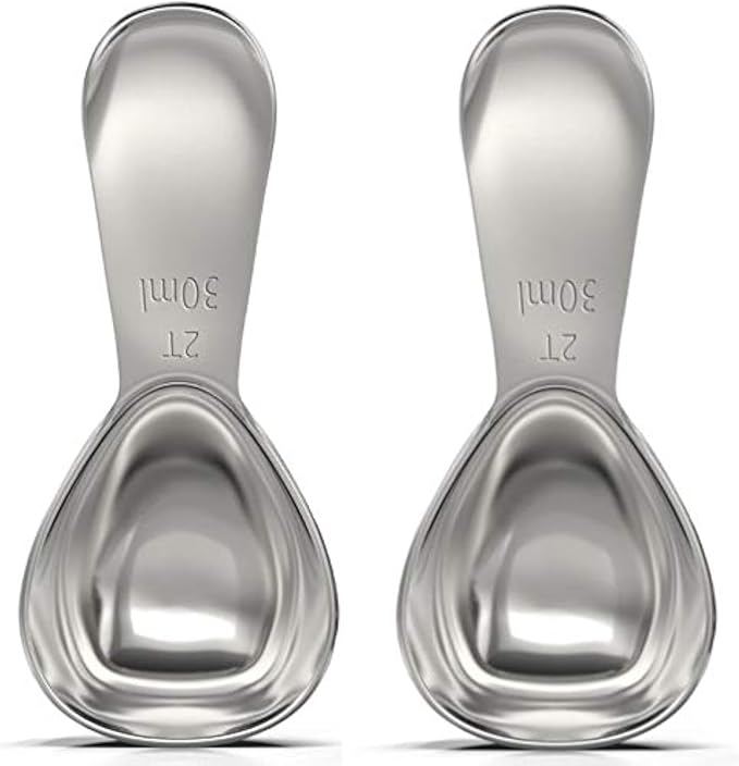 BALCI - Stainless Steel Coffee Scoop Set (2&2 Tablespoon, 30ml and 30ml) Exact Measuring Spoons for Coffee, Tea, Sugar, Flour and More! …