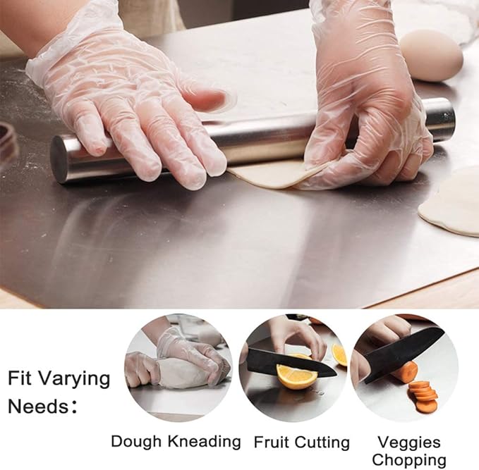 LandHope Large Cutting Board 304 Stainless Steel Cutting Board Metal Baking Mat Non Stick Thick Board Cutting Fruit Vegetable Meat Kneading Rolling Bread Pizza Biscuits Dough Sturdy Kitchen