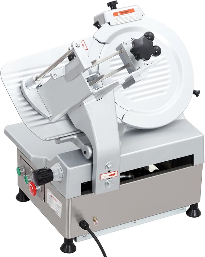 Dual Motor Automatic Meat Slicer 370W + 550W Power | 13" Sharp Carbon Steel Blade, 0-16mm Adjustable Thickness | Ideal for Deli Meats, Cheeses & Home Kitchen Use