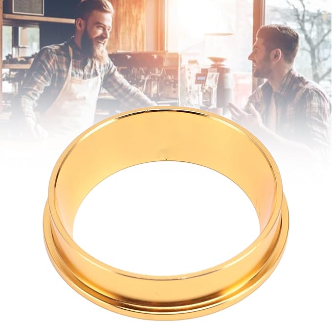 58MM Coffee Dosing Funnel, 304 Stainless Steel Coffee Dosing Ring, Universal Coffee Dosing Ring Replacement for Home Coffee Machine Tools, Gold
