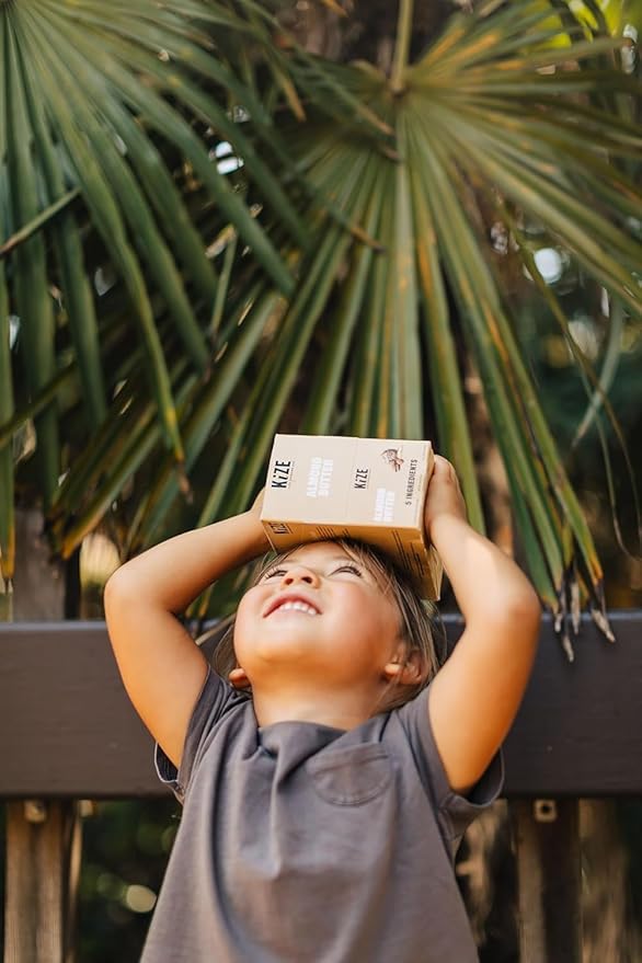 KiZE Energy Bars - Almond Butter - 30-Count - Almond-Butter-Based, Gluten Free, Non-GMO, and High Protein Meal Replacement Energy Bars, Clean and Simple Food Ingredients - 10g High Protein Snacks (30 Count)