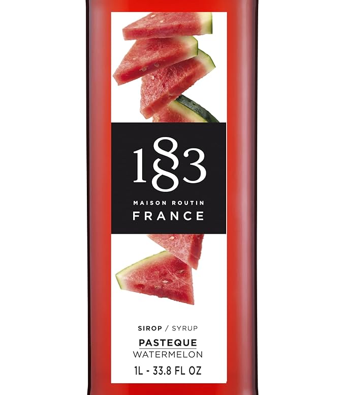 1883 Watermelon Syrup for Drinks, Made in France, 1 Liter Glass Bottle