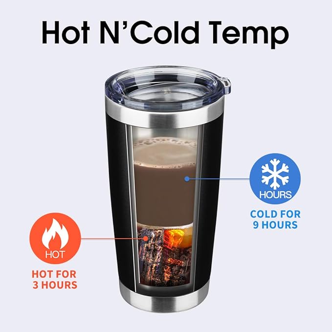 20oz Tumbler Bulk Stainless Steel Vacuum Insulated Tumblers with Lid Double Wall Travel Mug, Durable Powder Coated Coffee Cup, Suitable for Ice Drinks and Hot Beverage (Black 12pack)