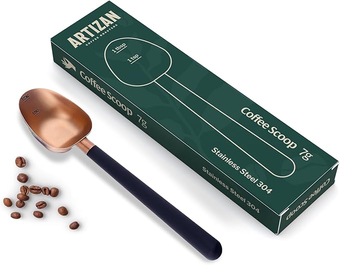 Artizan Coffee Roaster Long Handle Stainless Steel Copper Spoon - Scoop for Measuring Coffee, Tea & More 7G