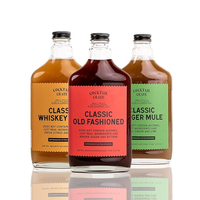 Cocktail Crate Old Fashioned Drink Mixer | Makes 51 Cocktails | Award-Winning Craft Mixer for Classic Old Fashioned - Premium Syrup Handcrafted with Aromatic Bitters & Demerara Sugar | 12.7oz - 3 pack