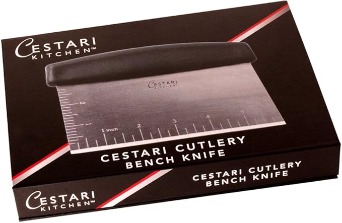 Dough Scraper Bench Knife: Professional Quality Heavy Duty Stainless Steel Bench Scraper, Chopper, Cutter - Perfect for Pastry, Nuts, Herbs, Chocolate, Pizza Dough, Soap, Bread Baking