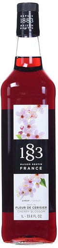 1883 Cherry Blossom Syrup for Drinks, Made in France, 1 Liter Glass Bottle