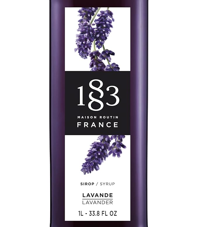 1883 Coffee Syrup, Lavender Syrup for Drinks, Made in France, 1 Liter Bottle