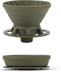 Collapsible Coffee Dripper, Silicone Reusable Coffee Filter Holder, Pour Over Coffee Dripper for Camping, Business Trip, Single Pour Over Coffee Maker (Green)