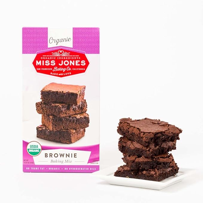 Miss Jones Baking Organic Fudge Brownie Mix, Non-GMO, Vegan-Friendly: Rich Cocoa (Pack of 3)