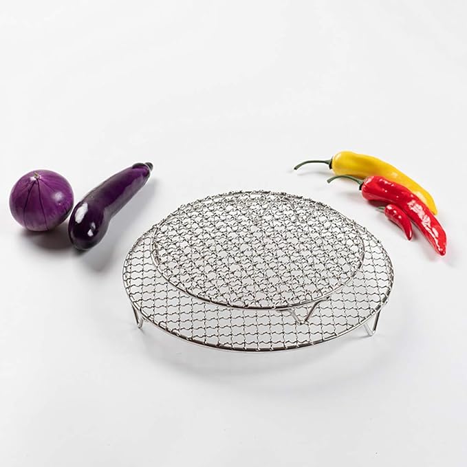 Versatile Round 304 Stainless Steel Cooling Rack Baking,Heat Resistant Rust Proof Sturdy Durable Dia 9.8"