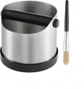 Coffee Grounds Knock Box, Small Stainless Steel Espresso Coffee Knock Box, Coffee Grind Knock Out Box with Removable Knock Bar and Coffee Brush, Coffee Grounds Container with Non-Slip Base