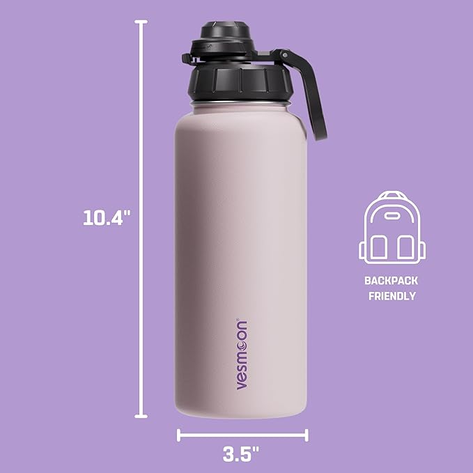 Vessence Tea Infuser Bottle - 32 Oz Insulated Loose Leaf & Fruit Infuser Bottle | Leak Proof with FlowSip Lid