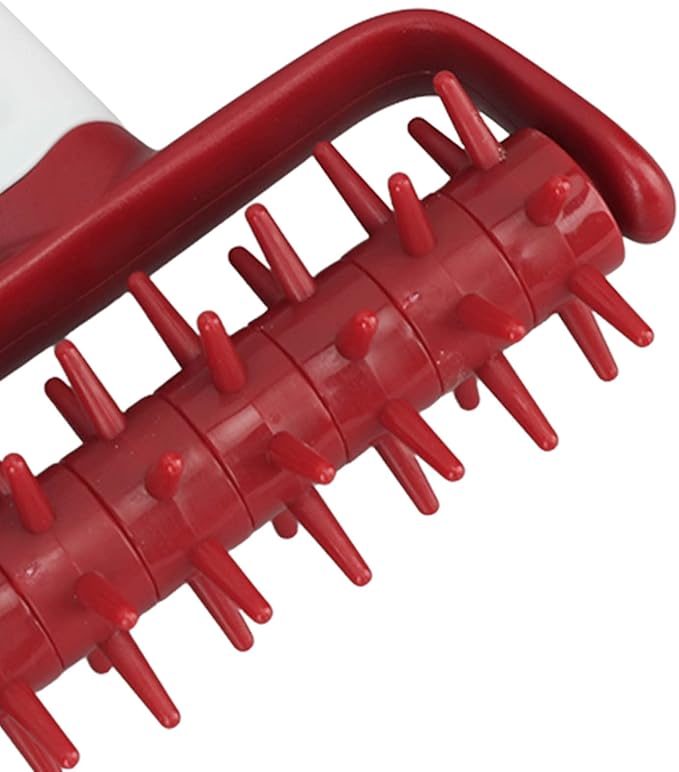 Pizza Dough Docker Roller Plastic Pizza Pin Puncher Dough Hole Maker Docking Tool Pizza Making Accessories for Cookie Pie Pastry Bread(Red)