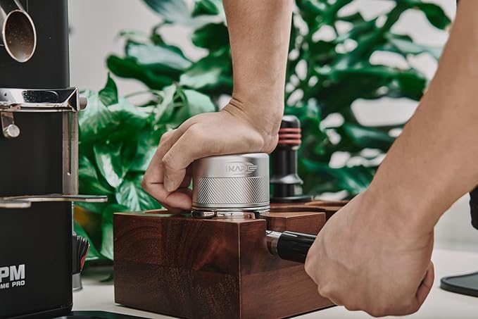 IKAPE Coffee Products, 58MM Espresso Tamper, Premium Barista Coffee Calibrated Tamper with Spring Loaded, 100% Stainless Steel Tamper Compatible with All 58MM Bottomless Portafilter (Silver)