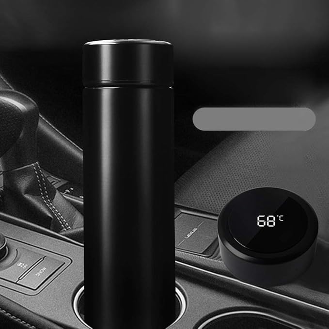 Water Bottle with LED Temperature Display,Double Walled Vacuum Insulated Water Bottle,Stainless Steel Sports AutomotiveTravel Mug,BPA-free Leak Proof Keep Cold and Keep Warm 12H