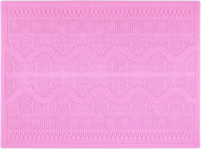 Embossing Lace Fondant Molds, Multi Circle Flowers Lace Mat Wedding Cake Decoration Tool, Silicone Lace Mat Mold for Cakes