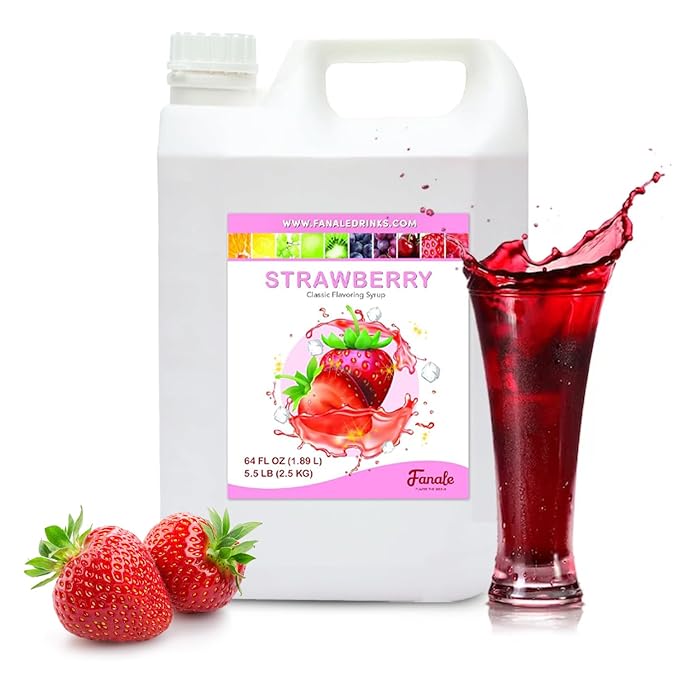 Fanale Premium Flavoring Concentrated Syrup for Bubble Tea | Strawberry Flavor Syrup | for Boba Tea, Smoothies, Slushes, Desserts | 5.5 pound |SRP501