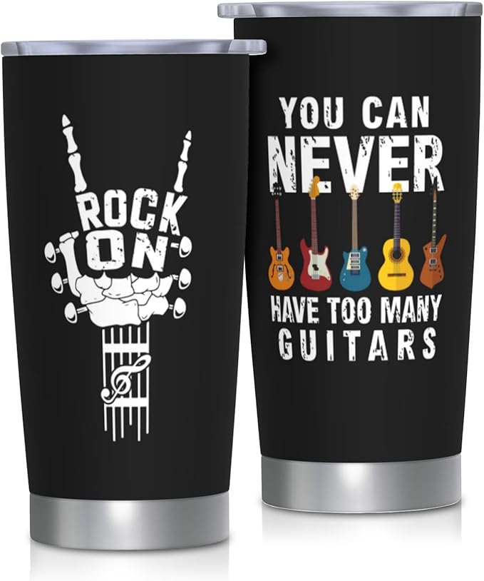Guitar Gifts for Men Travel Coffee Mug Cups, Gift for Musicians, Gifts for Guitar Players Lovers, Guitarists 20 Oz Stainless Steel Tumbler