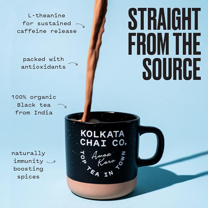 Kolkata Chai Signature Masala Chai & Rose Chai Combo Pack, Makes 40 cups, Premium loose leaf tea and spice blend, All Natural