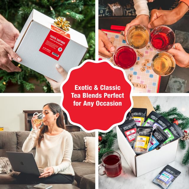 Tiesta Tea - Tiesta Tastings Sampler Dry Flight Set, Loose Leaf, High to No Caffeine, Makes Hot and Iced, Assorted Tea Sets with Herbal, Chai, Fruit Blend & More, 45 Resealable Sample Pouches