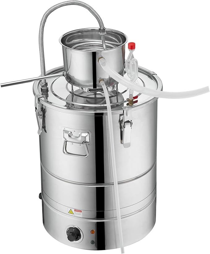 VEVOR Electric Alcohol Still 13Gal/50L,230V/60Hz, Alcohol Distiller, Distillery Kit for Alcohol include Pump & One-way Exhaust Valve & Thermometer