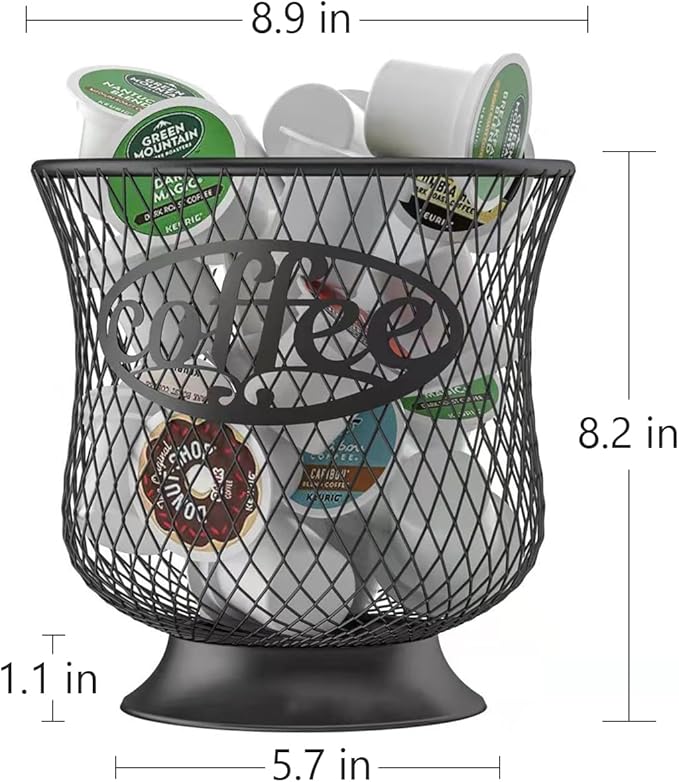 Coffee Pod Holder, Large K Cup Organizer, Large Capacity K Cup Storage for Keuring Espresso Capsule Coffee Creamer, Easy to Refill and Organize for Cafe Bar, Coffee Bar Decor