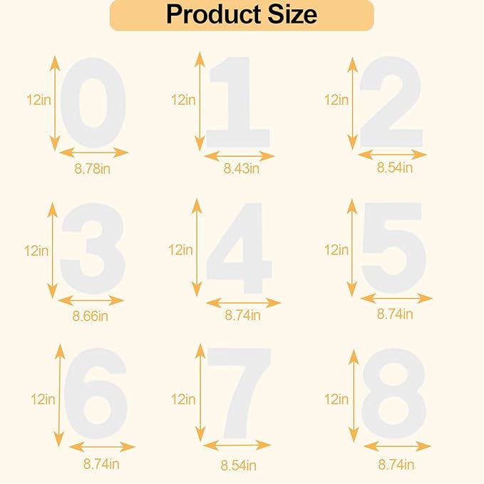 12 Inch Number Cake Mold Baking Forms Moulds,9 Pieces 0-8 Cake Number Stencils,Number Cake Pans,Flat Plastic Mold Numerical Templates Cutting for DIY Cakes/Cookies