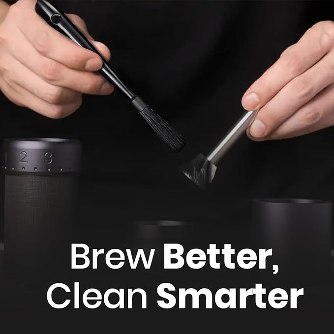 Rattleware 9” Black Espresso Machine Grinder Brush - Ideal for Home, Cafe, Restaurant or Hotel - Long Durable Handle Coffee Grinder Cleaning Brush Trusted by Baristas