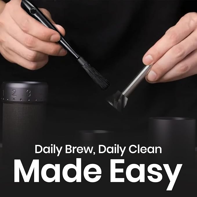 Rattleware 10" Black Espresso Machine Grinder Brush - Ideal For Home, Cafe, Restaurant, or Hotel - Long Durable Handle Coffee Grinder Cleaning Brush Trusted By Baristas