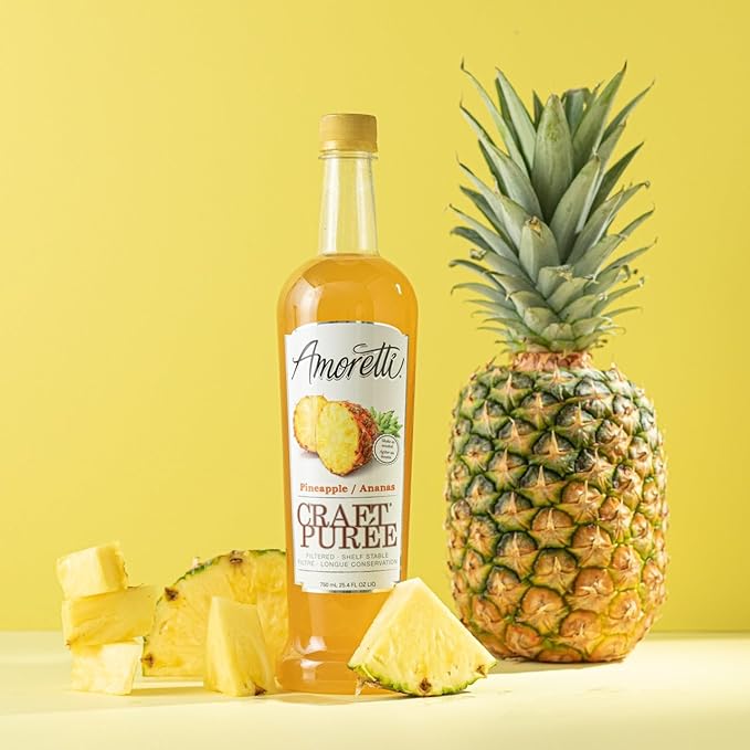 Amoretti - Pineapple Beverage Infusion - Drink Mix & Water Enhancer with Pump for Flavoring Cocktails, Waters, Teas, and other Beverages, Preservative Free