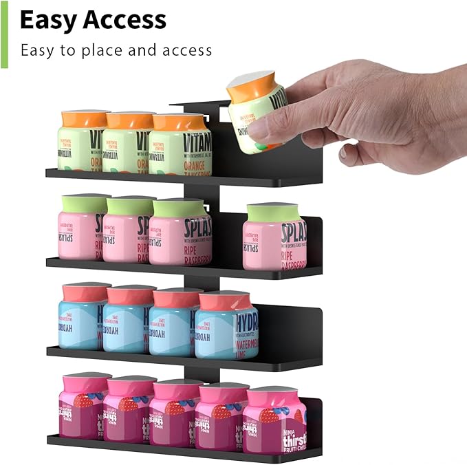 Flavor Storage Holder Compatible With Ninja Thirsti , Side-mounted 4-tier flavore water drops organiser, space-saving design, easy to access,Holds 20 Flavore Water Drops