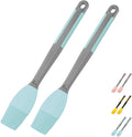 Silicone Pastry Basting Brush - 2Pcs Extra Long Silicone Basting Brush for Grilling,2inch Wide Heat Resistant Brushes Spread Oil Butter Sauce Marinade for Cooking Baking BBQ(Blue 2)