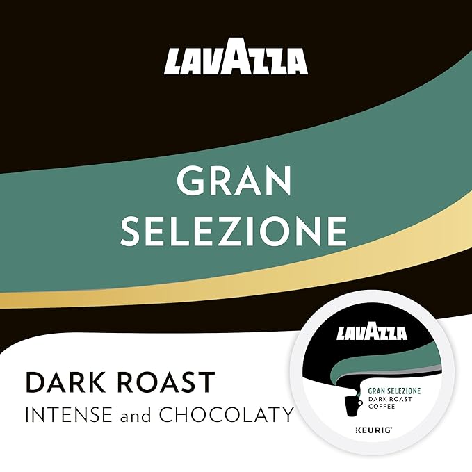 Lavazza Gran Selezione Single-Serve Coffee K-Cup® Pods for Keurig® Brewer, Dark Roast, 10 Count Box, (Pack Of 6) 100% Arabica, Rainforest Alliance Certified 100% sustainably grown, Value Pack