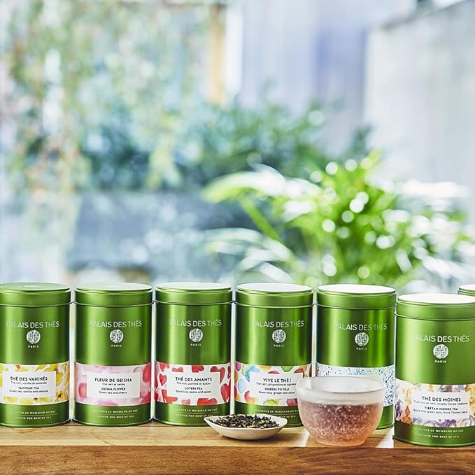 Palais des Thés - Alizes Winds Tea - Green Tea, Peach & Orange Blossom - 3.5oz Loose Leaf Metal Gift Tin, Serves 20-25 Cups
