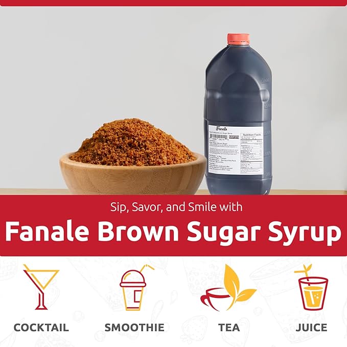 Fanale Premium Flavoring Concentrated Syrup for Bubble Tea 9.5 lb | Hand Crafted Brown Sugar Syrup | for Boba Tea, Smoothies, Slushes, Desserts | 9.5lb | SRP370