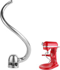 Stainless Steel Spiral Dough Hook Compatible with KitchenAid 5-6QT Mixer,Bowl Lift Stand Mixer Accessory, Dough Hook,Rust Resistant, Effectively Kneads Bread,Pizza,Pasta and Biscuits,Dishwasher Safe