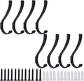 8 Pack Hanging Coat Hooks Wall Mount, Coat Hanger Wall Hangers, Metal Hooks for Hanging Heavy Duty, Screw in Hooks for Hanging Towels, Clothes, Backpack, Hat, Bag, Jacket, Key, Robe, Backpack Black