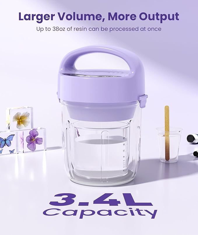 EENOUR Resin Bubble Remover, Removes 99% of Air Bubbles in 5 Minutes, 98kPa Vacuum Chamber with Digital Display, Big Capacity bubble remover for Epoxy Molds Casting, UV Resin, Silicone, Jewelry Making