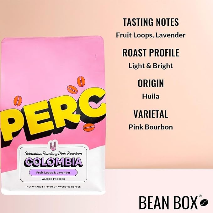 Colombia Sebastian Ramirez Pink Bourbon - Roasted by Perc Coffee - Whole Bean Coffee - 2 Pound Bag