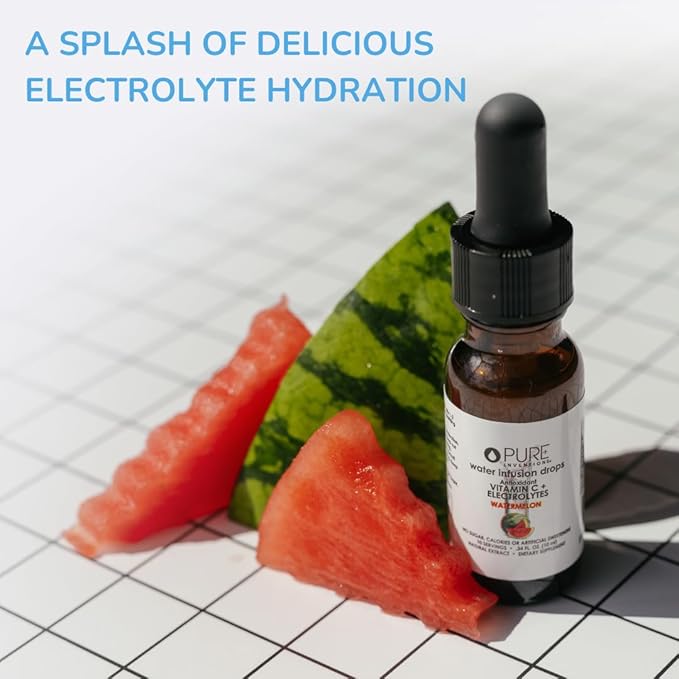 Pure Inventions - Watermelon Water Infusion Drops - Antioxidants, Vitamin C & Electrolytes - Health & Wellness Drink - Immunity Support -Sugar Free, Zero Calorie, No Artificial Sweeteners -12 Servings