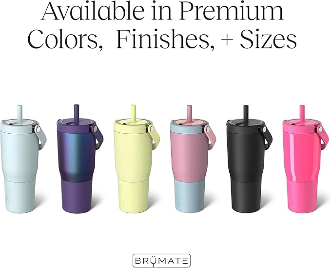 BrüMate Resa 35oz 100% Leakproof Travel Tumbler w/Handle & Straw | Flexible SoftSip Straw | Silicone Sleeve for Durability | Stainless Steel | Cup Holder & Travel Friendly Water Bottle (Houndstooth)