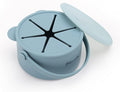 Snack Cups for Toddlers, Baby Snack Containers, Silicone Toddler Snack Cups No Spill, Food Catcher with Lid & Bucket-like Handle, BPA Free & Dishwasher Safe, 9 Ounce Smoke Blue
