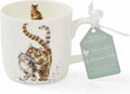 Royal Worcester Wrendale Designs 14 oz Mug, Feline Fine with Cat Illustrations - Floral Animal Mug for Cottagecore Kitchens - Microwave, Dishwasher, Freezer Safe Fine Bone China Drinkware