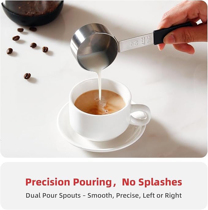 Magnetic Stainless Steel Measuring Cups & Spoons Set – 8-Piece Stackable Set with Engraved Measurements – Dishwasher Safe Baking Essentials