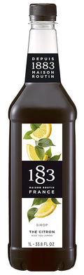 1883 Iced Tea Lemon Syrup for Drinks, Made in France, 1 Liter Plastic Bottle