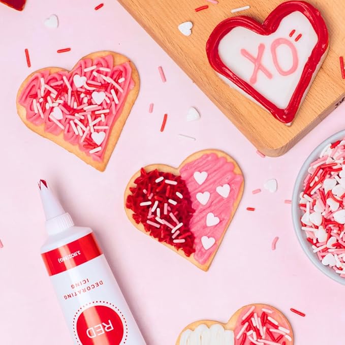 Sweets Indeed Frosting Kit plus Sprinkles Frosting Tubes nozzles 11.71 ounces Perfect for baking and cookie decoarting (Sweetheart)