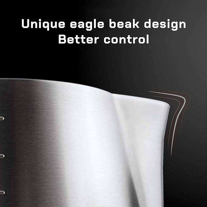 Milk Frothing Pitcher Steaming Pitchers Stainless Steel Milk/Coffee/Latte/Cappuccino Steam Pitchers Milk Jug Cup (600ml/20oz Single)
